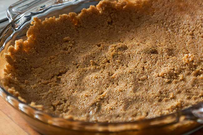Top the pie crust with your favorite cheesecake recipe, or make this an ice cream pie and put it into the freezer!