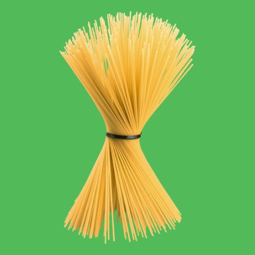 22 Portion of dry spaghetti.